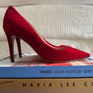 New M. Gemi The Esatto 90mm in Red Velvet (size 39.5)